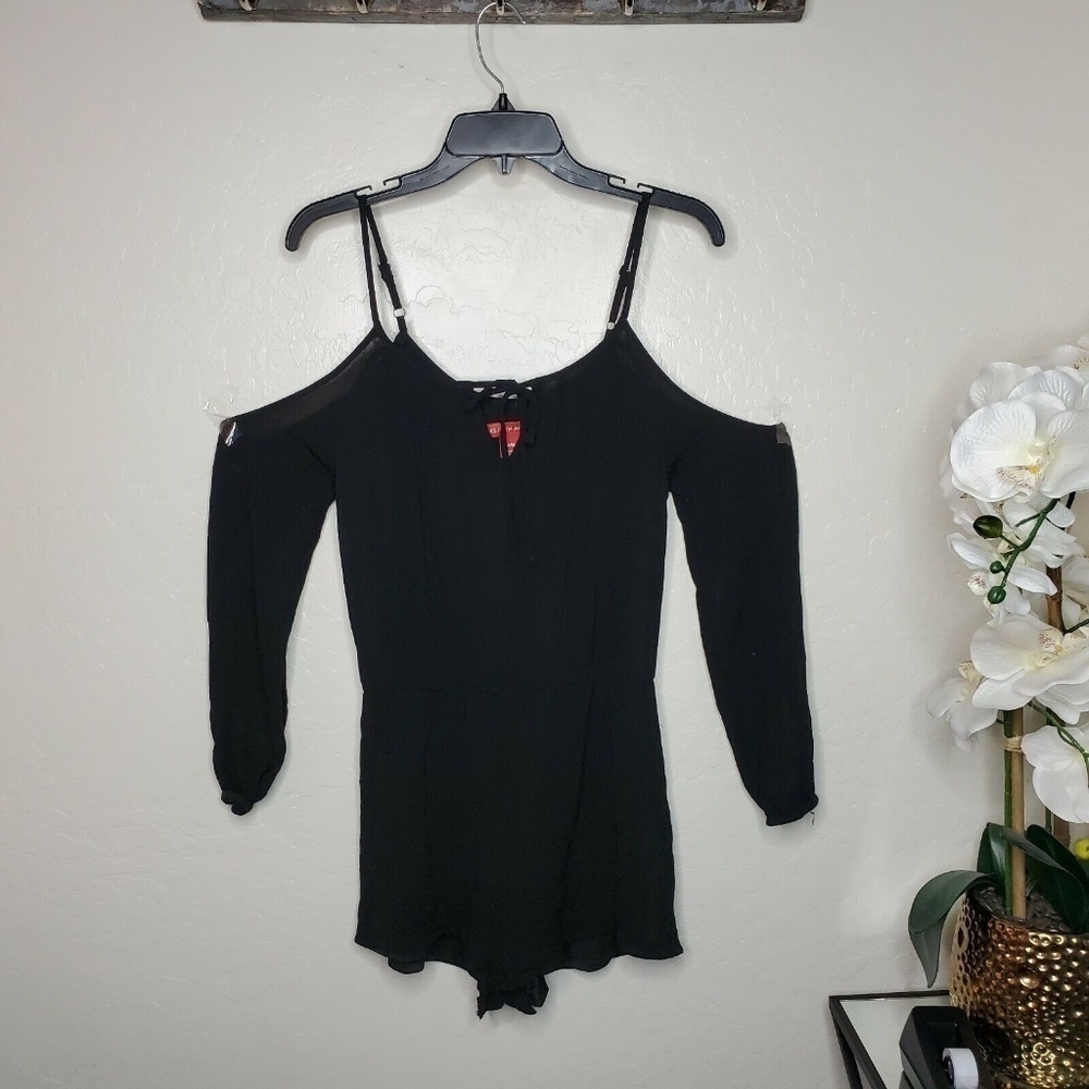 Red Saks Fifth Avenue Womens Cold Shoulder Romper